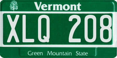 VT license plate XLQ208