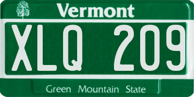 VT license plate XLQ209