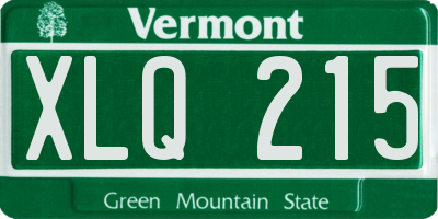 VT license plate XLQ215