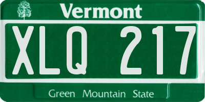 VT license plate XLQ217