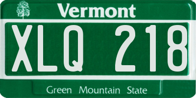 VT license plate XLQ218