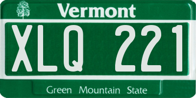 VT license plate XLQ221