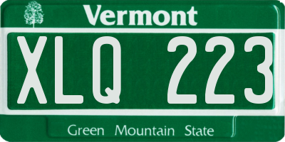 VT license plate XLQ223