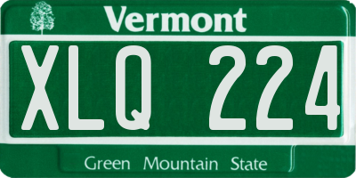 VT license plate XLQ224