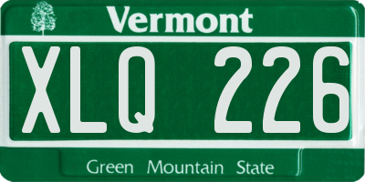 VT license plate XLQ226