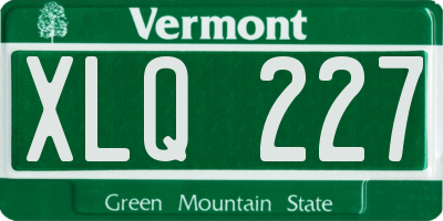 VT license plate XLQ227