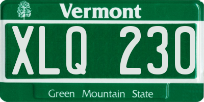 VT license plate XLQ230