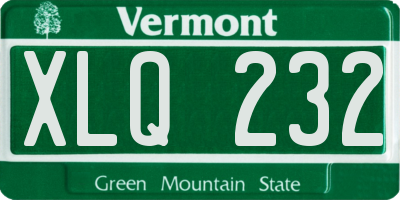 VT license plate XLQ232