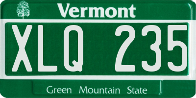 VT license plate XLQ235