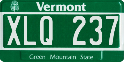 VT license plate XLQ237