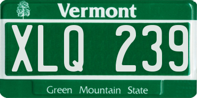 VT license plate XLQ239