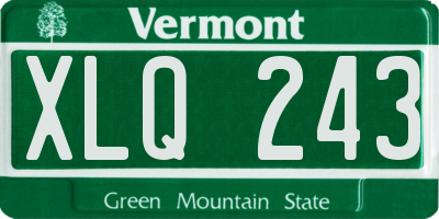 VT license plate XLQ243