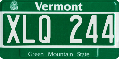 VT license plate XLQ244