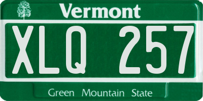 VT license plate XLQ257