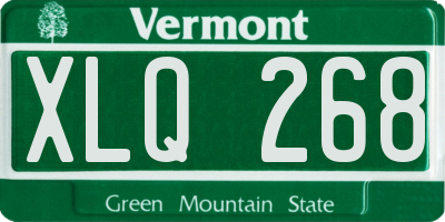 VT license plate XLQ268