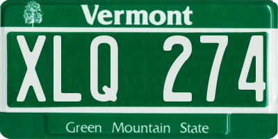 VT license plate XLQ274