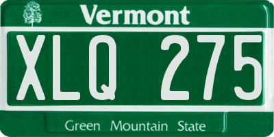VT license plate XLQ275