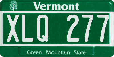 VT license plate XLQ277