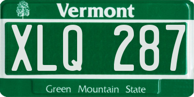 VT license plate XLQ287