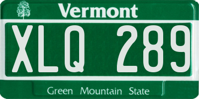 VT license plate XLQ289
