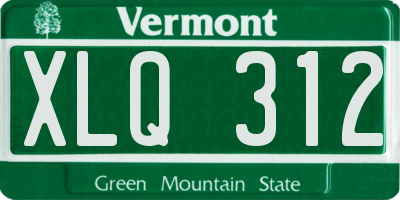 VT license plate XLQ312