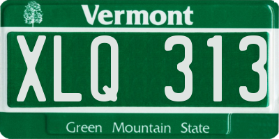 VT license plate XLQ313