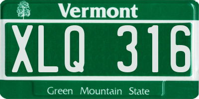 VT license plate XLQ316