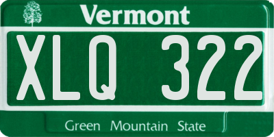 VT license plate XLQ322