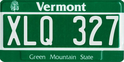 VT license plate XLQ327