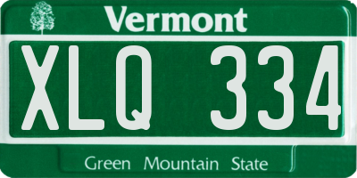 VT license plate XLQ334