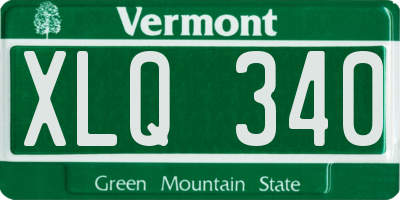 VT license plate XLQ340