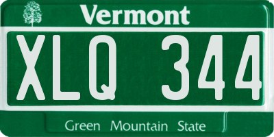 VT license plate XLQ344