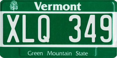 VT license plate XLQ349