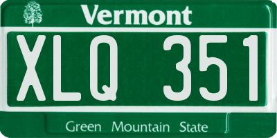 VT license plate XLQ351