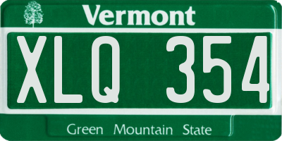 VT license plate XLQ354