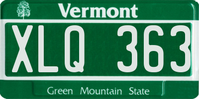 VT license plate XLQ363