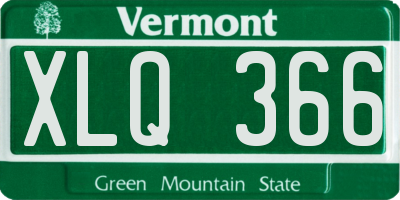 VT license plate XLQ366