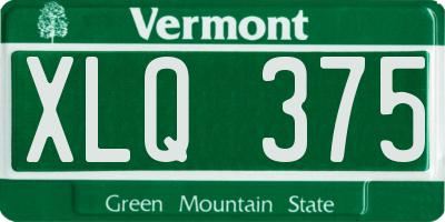 VT license plate XLQ375