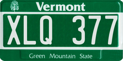 VT license plate XLQ377