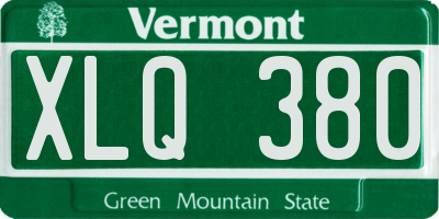 VT license plate XLQ380