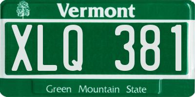 VT license plate XLQ381