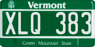 VT license plate XLQ383