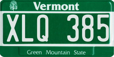VT license plate XLQ385