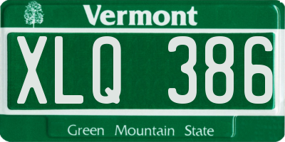 VT license plate XLQ386
