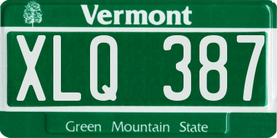 VT license plate XLQ387