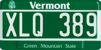 VT license plate XLQ389