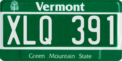 VT license plate XLQ391