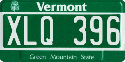 VT license plate XLQ396