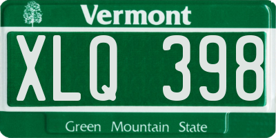 VT license plate XLQ398