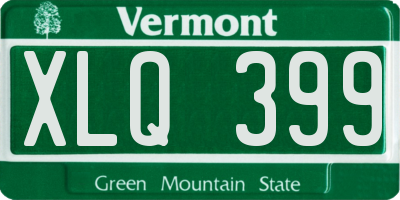 VT license plate XLQ399